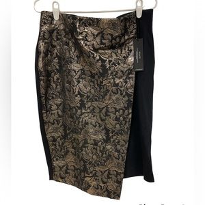Lane Bryant Ponte black/gold skirt 14